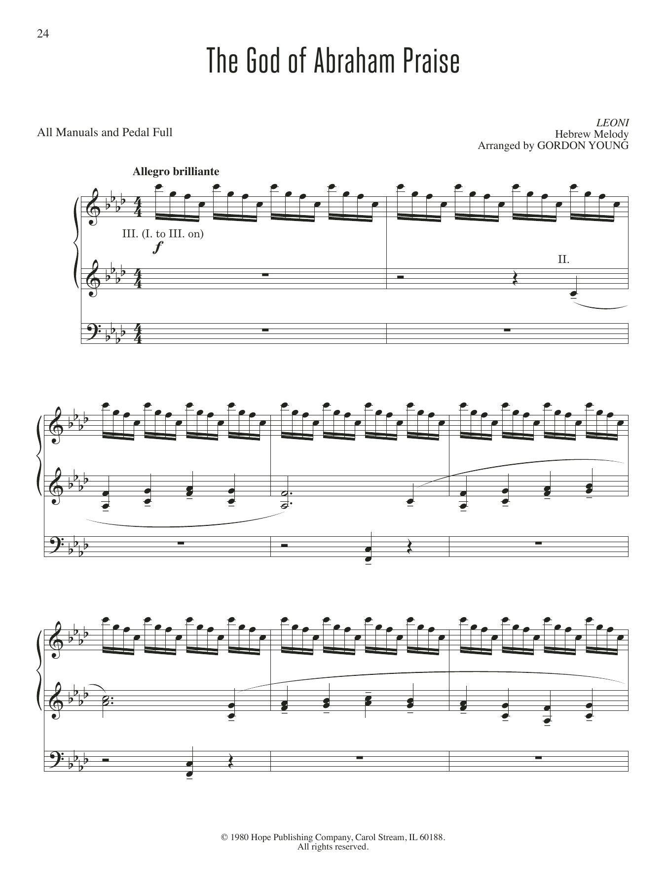 Gordon Young The God of Abraham Praise sheet music notes and chords. Download Printable PDF.