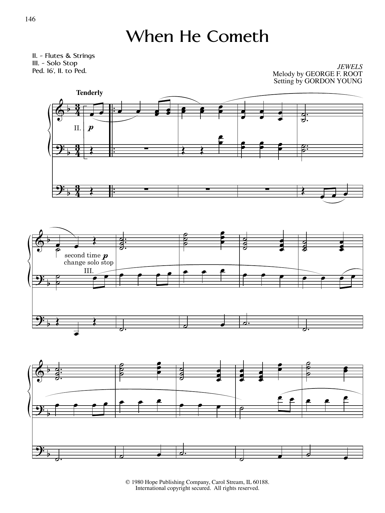 Learn to play Gordon Young When He Cometh sheet music for Organ in minutes. Price: 6.9900$ Gordon Young When He Cometh sheet music notes and chords arranged for Organ