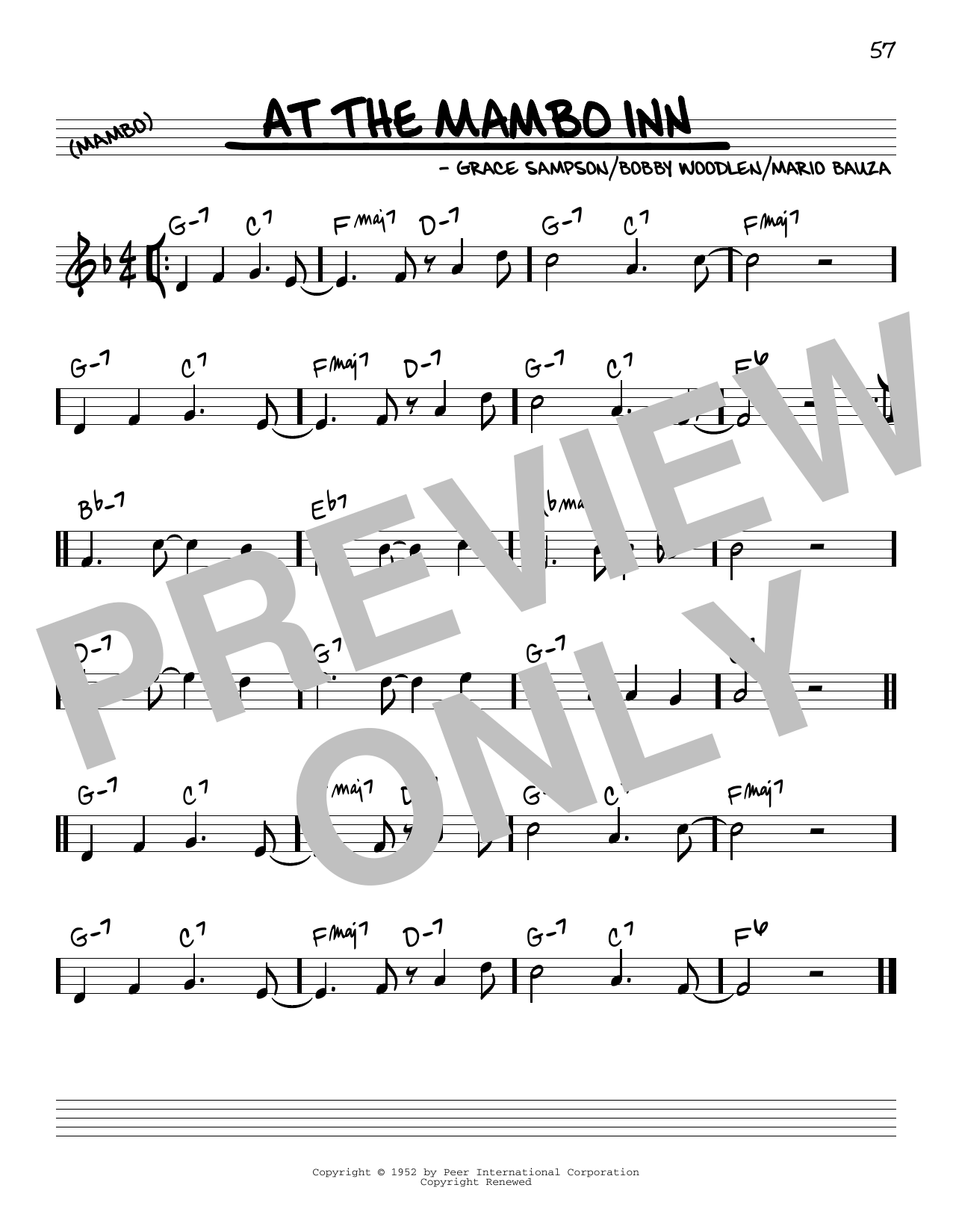 Grace Sampson At The Mambo Inn sheet music notes and chords. Download Printable PDF.