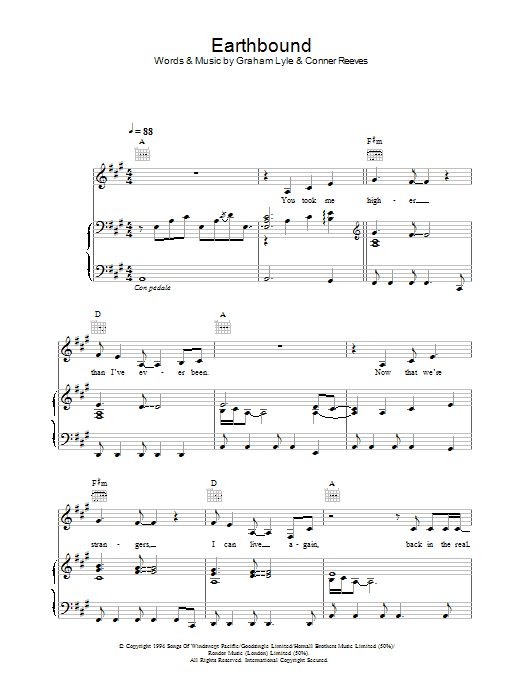 Learn to play Graham Lyle Earthbound sheet music for Piano, Vocal & Guitar Chords in minutes. Price: 7.8900$ Graham Lyle Earthbound sheet music notes and chords arranged for Piano, Vocal & Guitar Chords