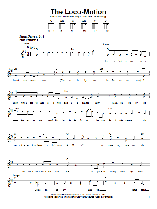 Grand Funk Railroad The Loco-Motion sheet music notes and chords. Download Printable PDF.