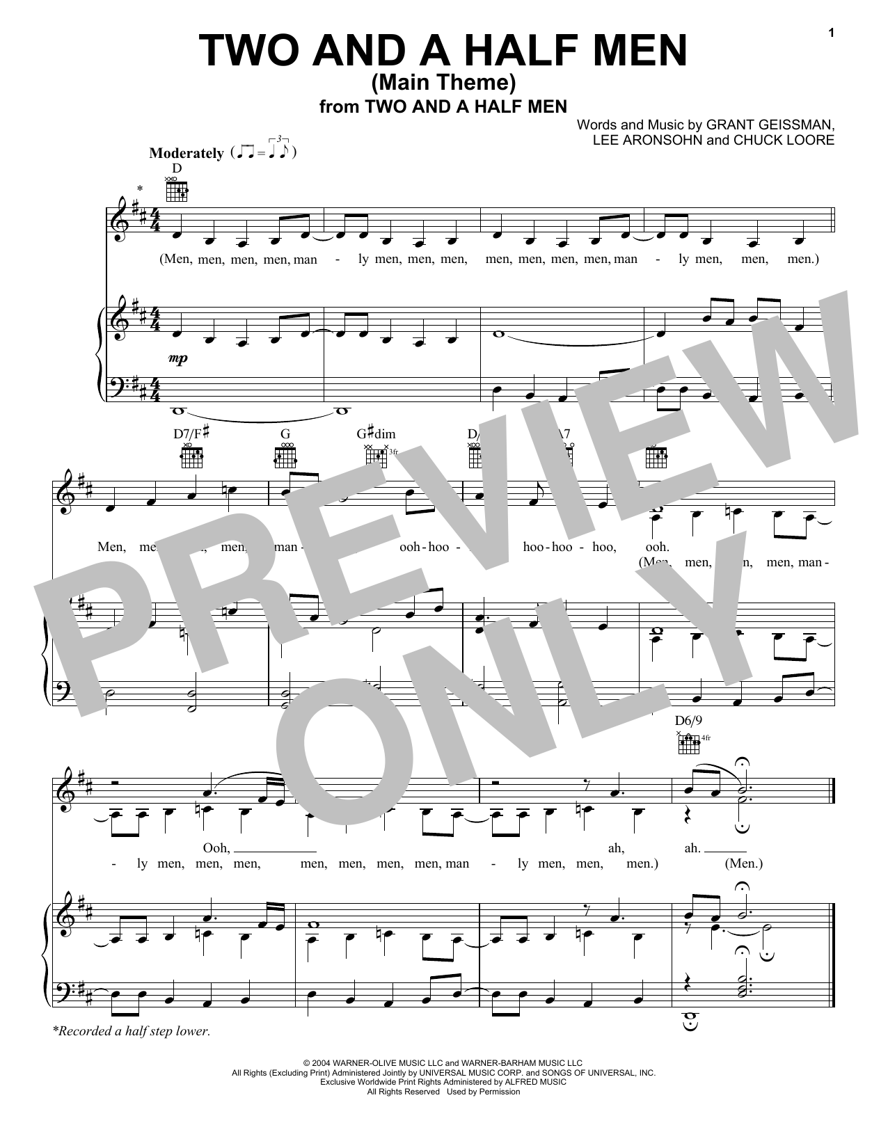 Grant Geissman Two And A Half Men (Main Theme) sheet music notes and chords. Download Printable PDF.