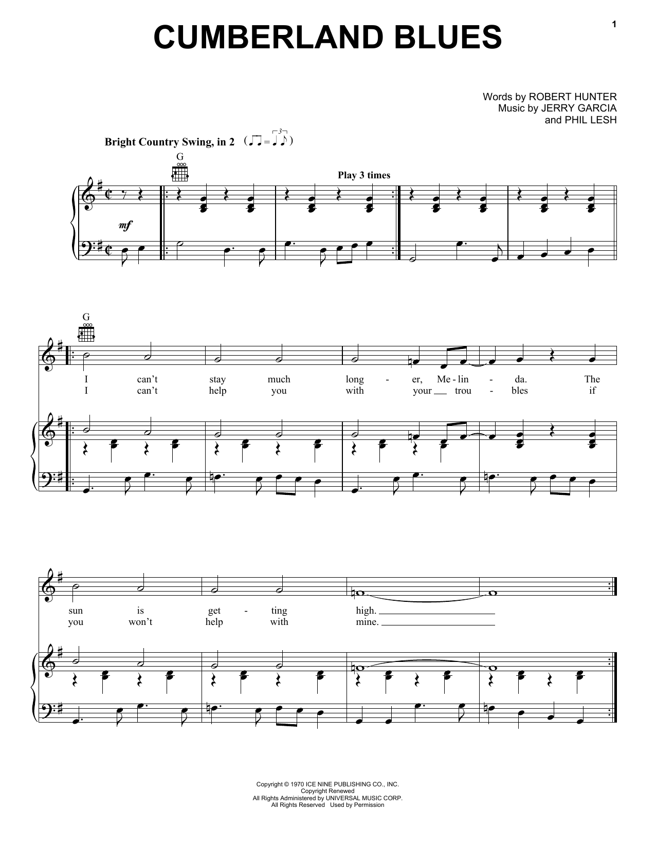 Learn to play Grateful Dead Cumberland Blues sheet music for Piano, Vocal & Guitar Chords (Right-Hand Melody) in minutes. Price: 7.8900$ Grateful Dead Cumberland Blues sheet music notes and chords arranged for Piano, Vocal & Guitar Chords (Right-Hand Melody)