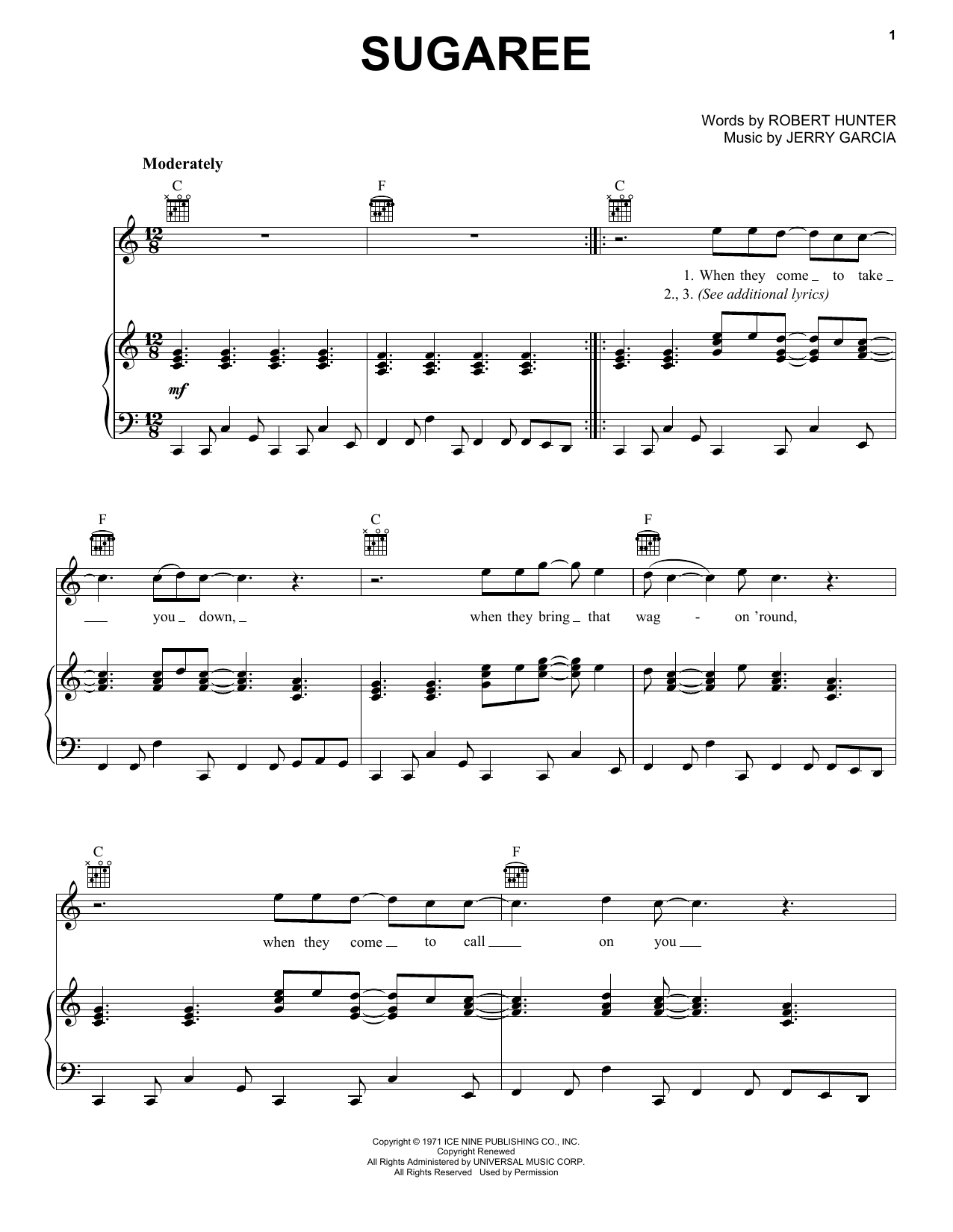 Grateful Dead Sugaree sheet music notes and chords. Download Printable PDF.