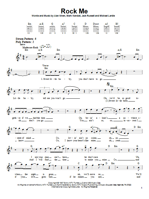 Great White Rock Me sheet music notes and chords. Download Printable PDF.