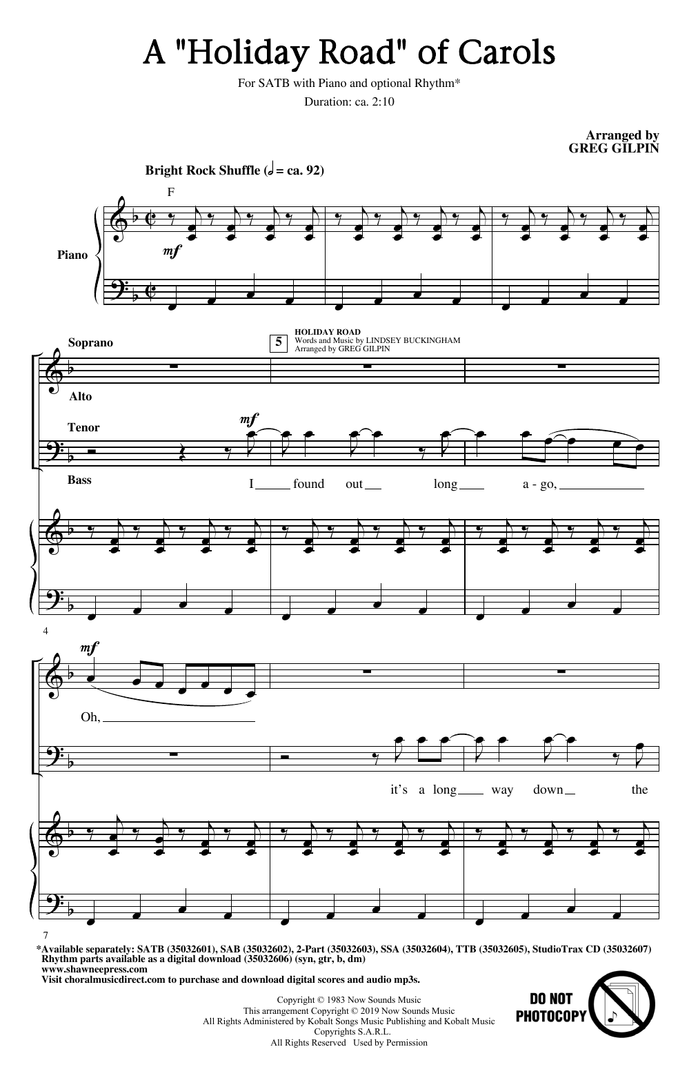 Greg Gilpin A Holiday Road Of Carols (arr. Greg Gilpin) sheet music notes and chords. Download Printable PDF.