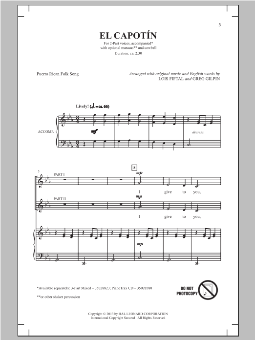 Greg Gilpin El Capotin sheet music notes and chords. Download Printable PDF.