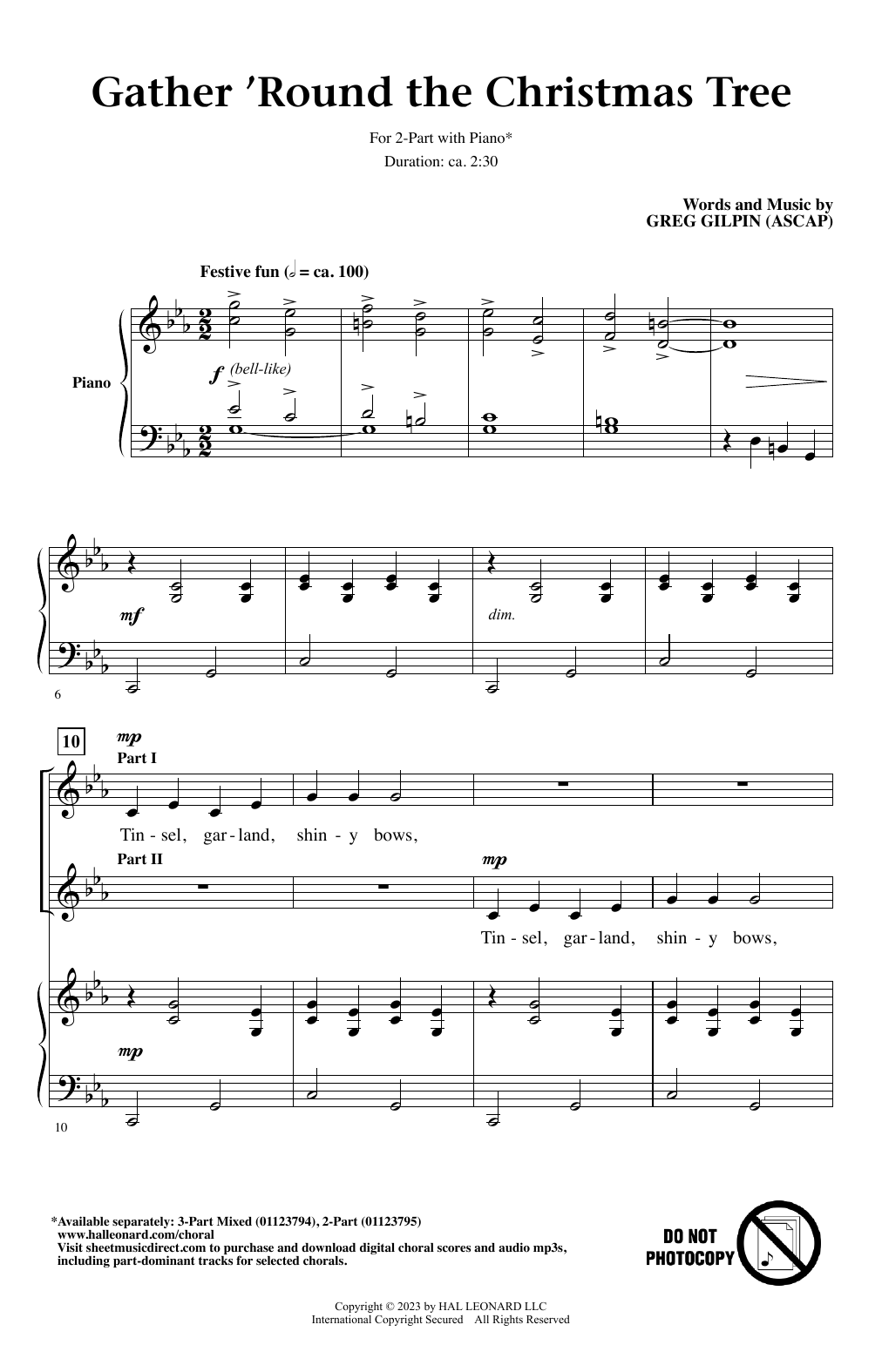 Greg Gilpin Gather 'Round The Christmas Tree sheet music notes and chords. Download Printable PDF.