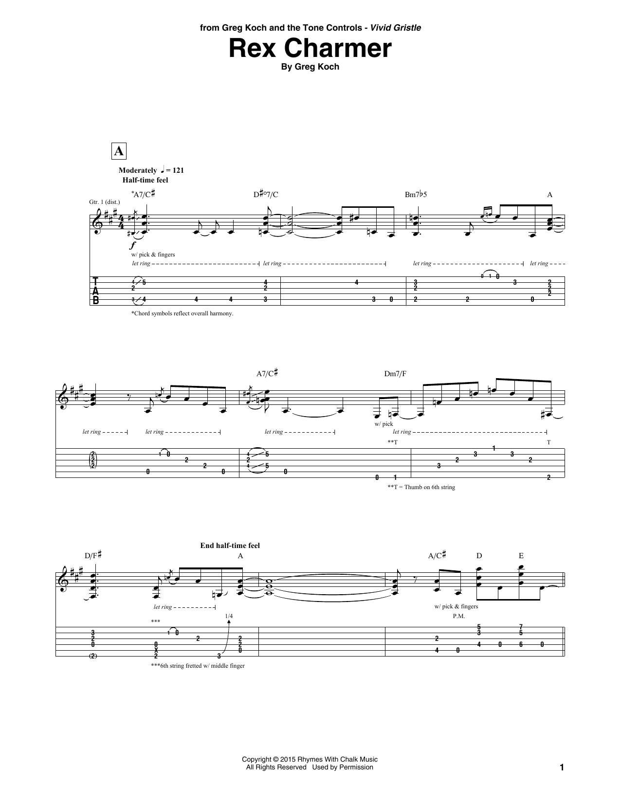 Learn to play Greg Koch Rex Charmer sheet music for Guitar Tab in minutes. Price: 7.8900$ Greg Koch Rex Charmer sheet music notes and chords arranged for Guitar Tab