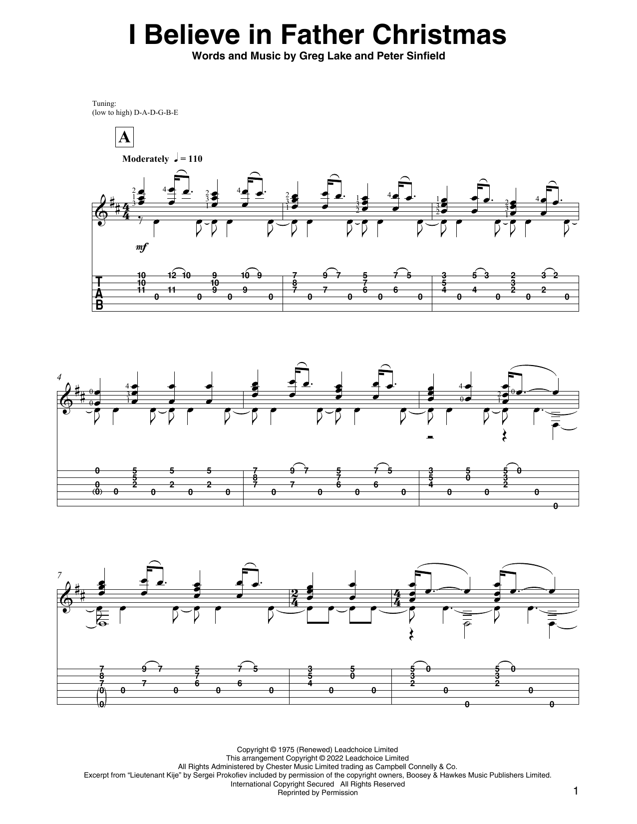 Greg Lake I Believe In Father Christmas (arr. David Jaggs) sheet music notes and chords. Download Printable PDF.