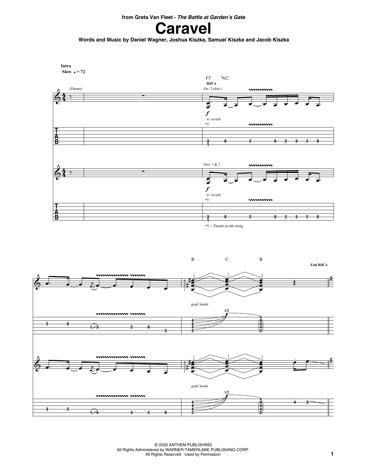 Learn to play Greta Van Fleet Caravel sheet music for Guitar Tab in minutes. Price: 7.8900$ Greta Van Fleet Caravel sheet music notes and chords arranged for Guitar Tab