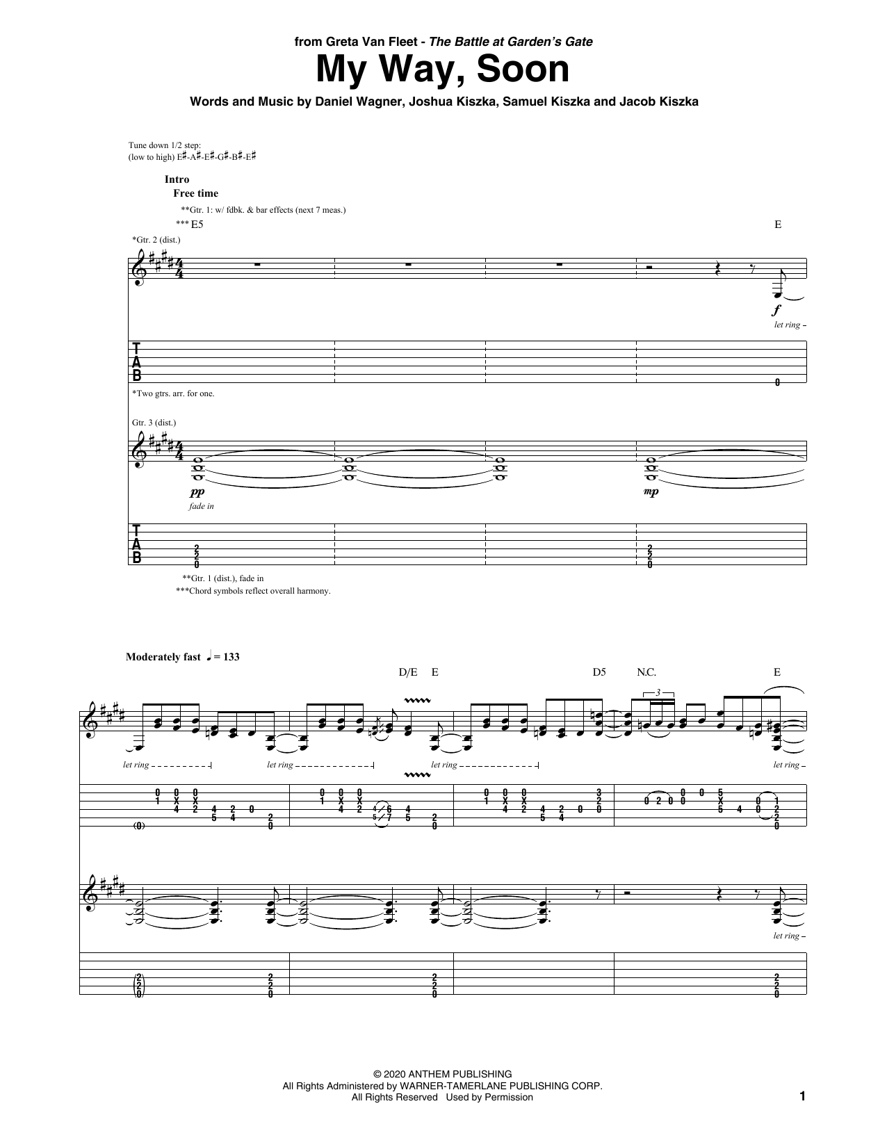 Learn to play Greta Van Fleet My Way, Soon sheet music for Guitar Tab in minutes. Price: 7.8900$ Greta Van Fleet My Way, Soon sheet music notes and chords arranged for Guitar Tab
