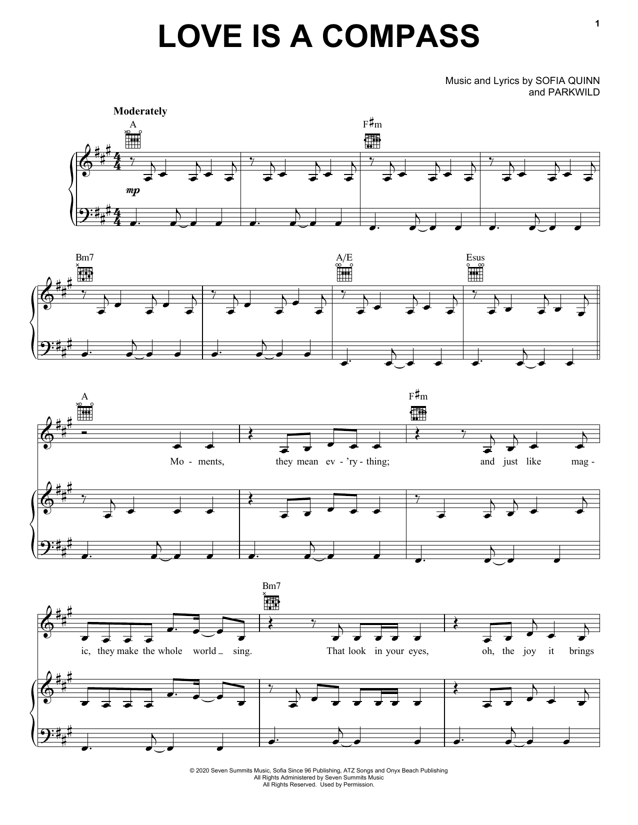 Griff Love Is A Compass (Disney supporting Make-A-Wish) sheet music notes and chords. Download Printable PDF.