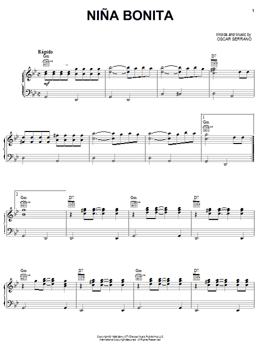 Learn to play Grupo Mania Nina Bonita sheet music for Piano, Vocal & Guitar Chords (Right-Hand Melody) in minutes. Price: 7.8900$ Grupo Mania Nina Bonita sheet music notes and chords arranged for Piano, Vocal & Guitar Chords (Right-Hand Melody)