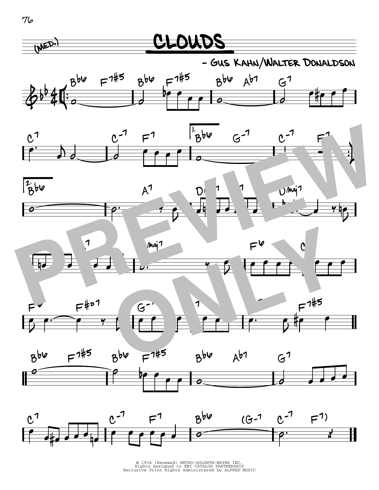Learn to play Gus Kahn Clouds sheet music for Real Book – Melody & Chords in minutes. Price: 5.9900$ Gus Kahn Clouds sheet music notes and chords arranged for Real Book – Melody & Chords