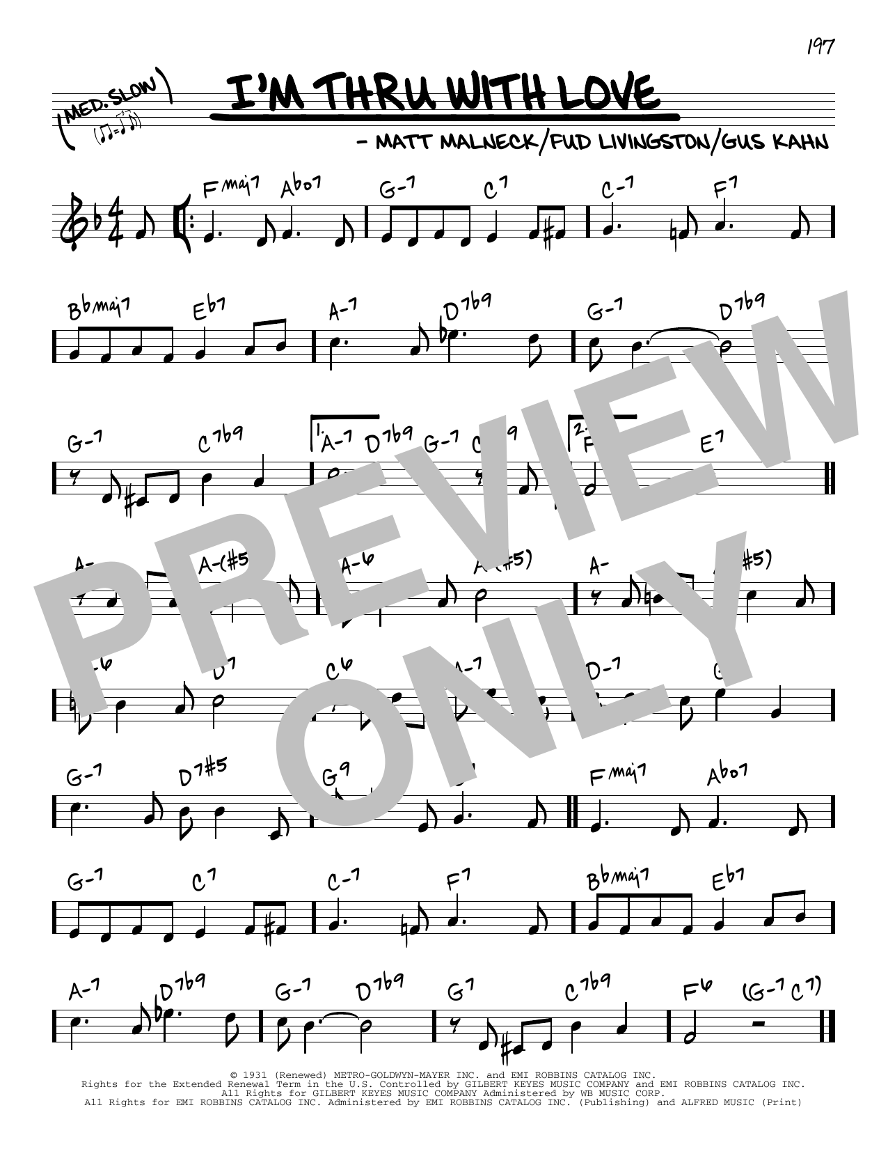 Learn to play Gus Kahn I'm Thru With Love sheet music for Real Book – Melody & Chords in minutes. Price: 5.9900$ Gus Kahn I'm Thru With Love sheet music notes and chords arranged for Real Book – Melody & Chords