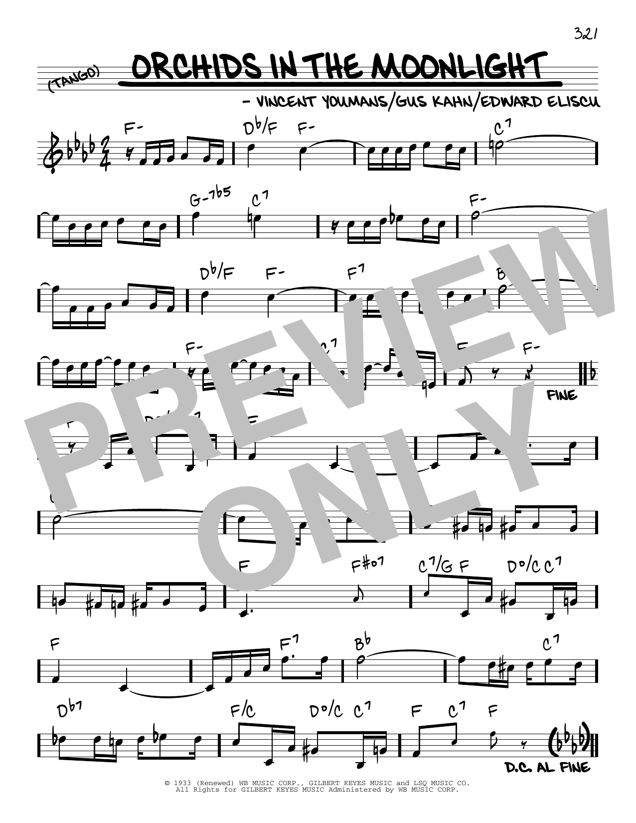 Learn to play Gus Kahn Orchids In The Moonlight sheet music for Real Book – Melody & Chords in minutes. Price: 5.9900$ Gus Kahn Orchids In The Moonlight sheet music notes and chords arranged for Real Book – Melody & Chords