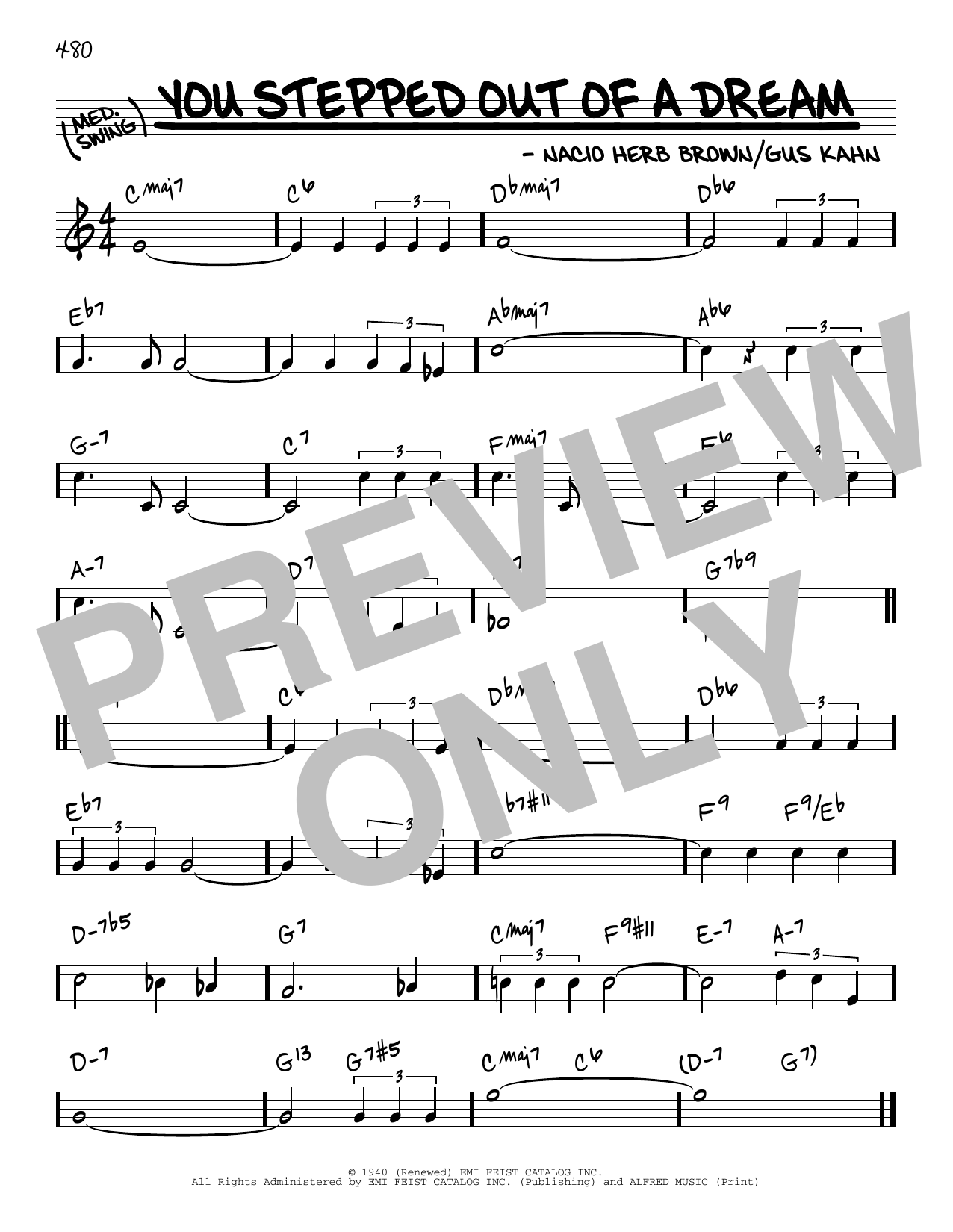 Gus Kahn You Stepped Out Of A Dream sheet music notes and chords. Download Printable PDF.