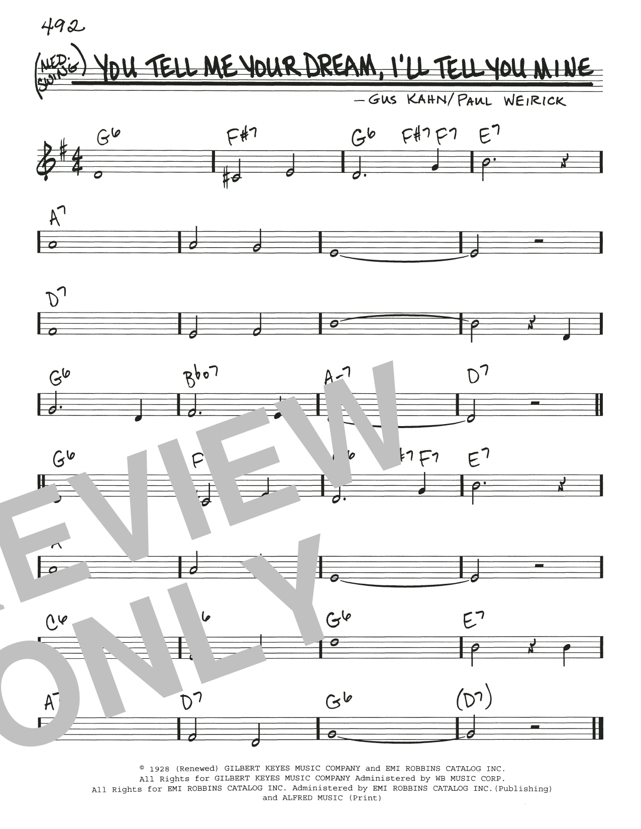 Learn to play Gus Kahn You Tell Me Your Dream, I'll Tell You Mine sheet music for Real Book – Melody & Chords in minutes. Price: 5.9900$ Gus Kahn You Tell Me Your Dream, I'll Tell You Mine sheet music notes and chords arranged for Real Book – Melody & Chords