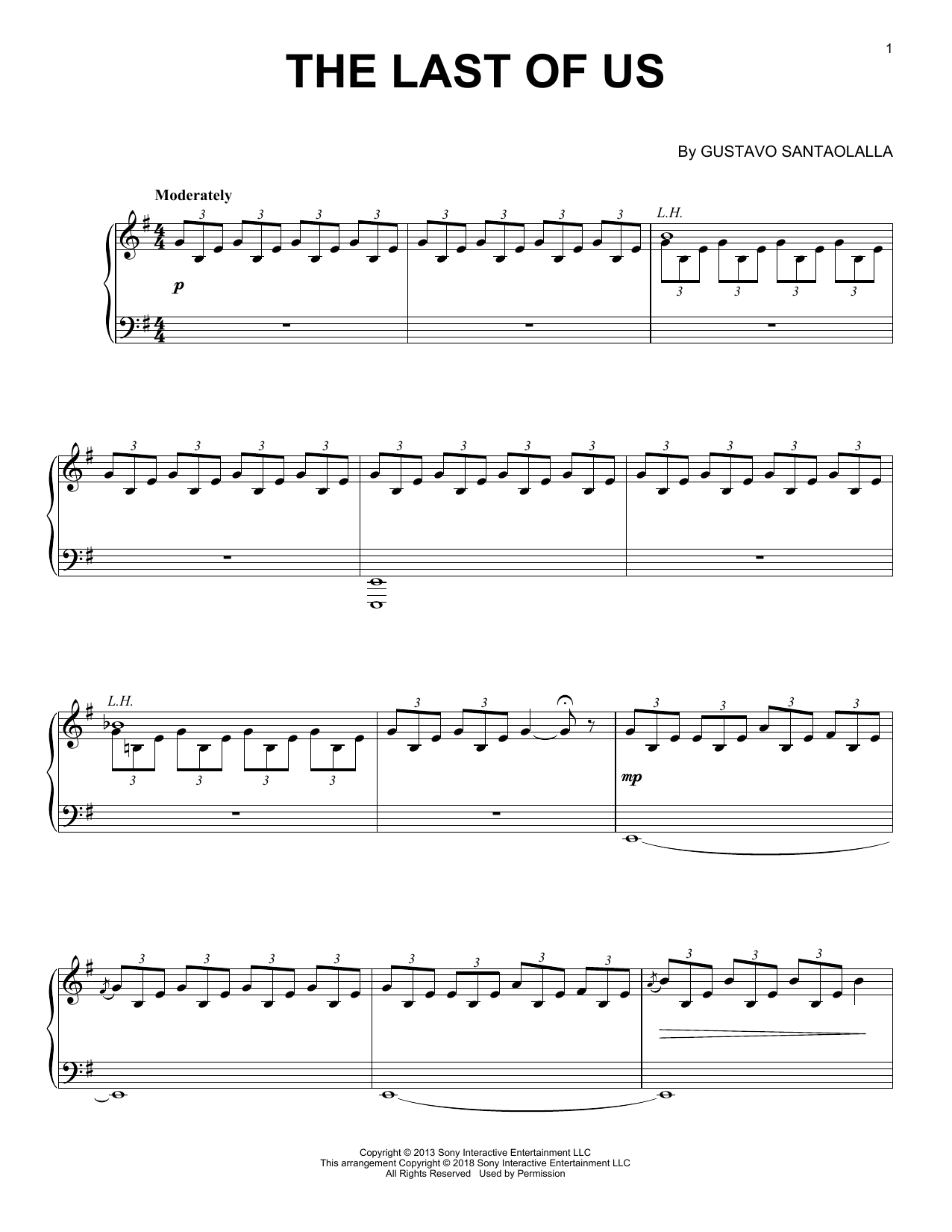 Gustavo Santaolalla The Last Of Us sheet music notes and chords. Download Printable PDF.