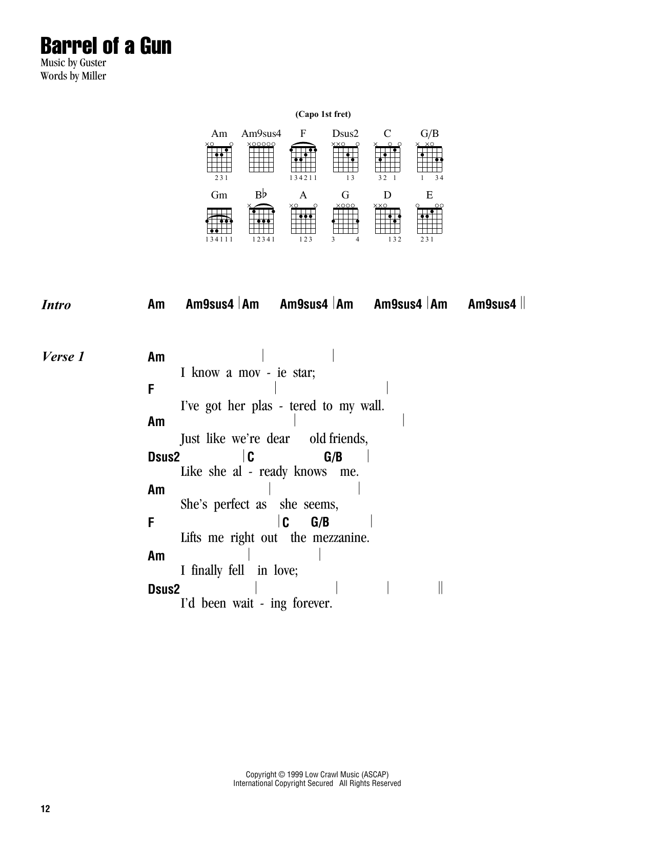 Guster Barrel Of A Gun sheet music notes and chords. Download Printable PDF.