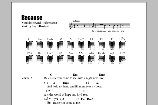 Edward Teschemacher Because sheet music notes and chords. Download Printable PDF.