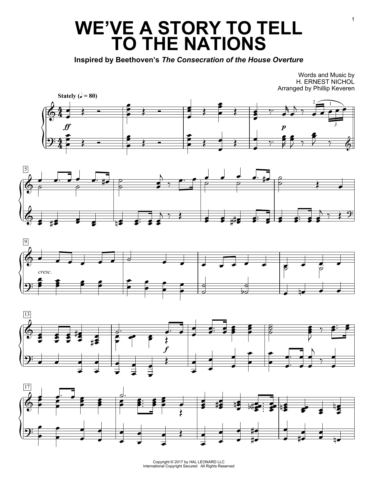 Phillip Keveren We've A Story To Tell To The Nations sheet music notes and chords. Download Printable PDF.