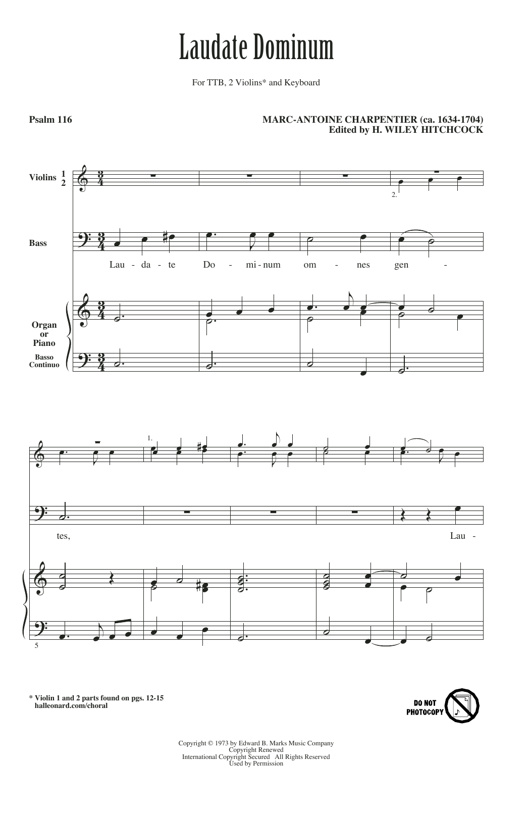 Marc-Antoine Charpentier Laudate Dominum sheet music notes and chords. Download Printable PDF.