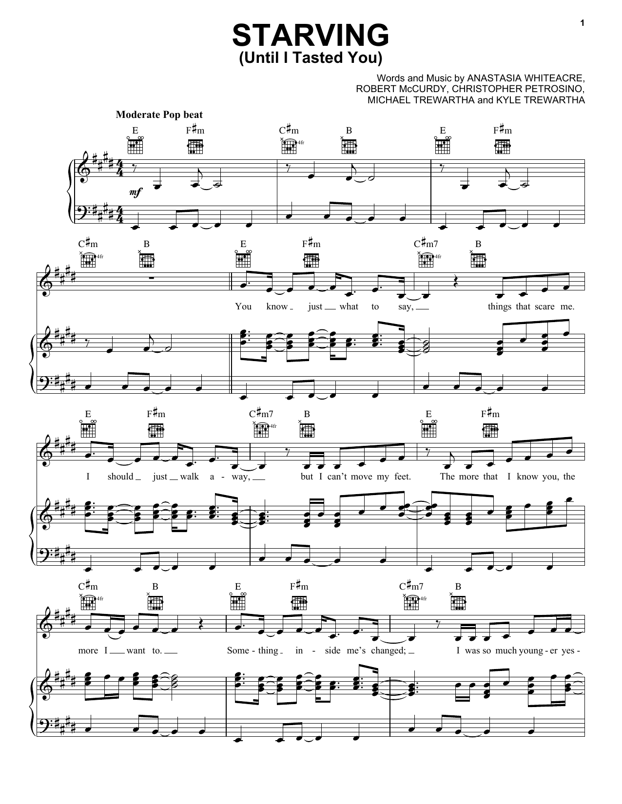 Learn to play Hailee Steinfeld & Grey Feat. Zedd Starving (Until I Tasted You) sheet music for Piano, Vocal & Guitar Chords (Right-Hand Melody) in minutes. Price: 7.8900$ Hailee Steinfeld & Grey Feat. Zedd Starving (Until I Tasted You) sheet music notes and chords arranged for Piano, Vocal & Guitar Chords (Right-Hand Melody)