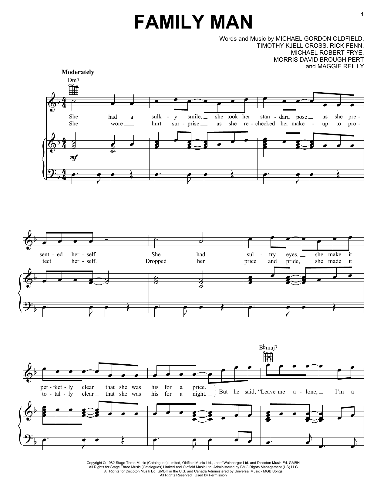 Learn to play Hall & Oates Family Man sheet music for Piano, Vocal & Guitar Chords (Right-Hand Melody) in minutes. Price: 7.8900$ Hall & Oates Family Man sheet music notes and chords arranged for Piano, Vocal & Guitar Chords (Right-Hand Melody)