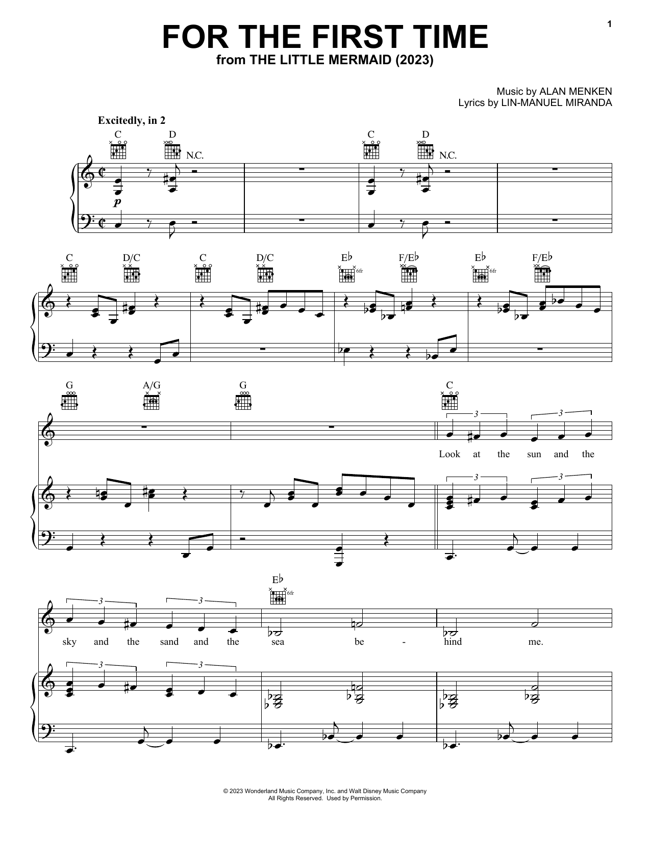 Halle Bailey For The First Time (from The Little Mermaid) (2023) sheet music notes and chords. Download Printable PDF.