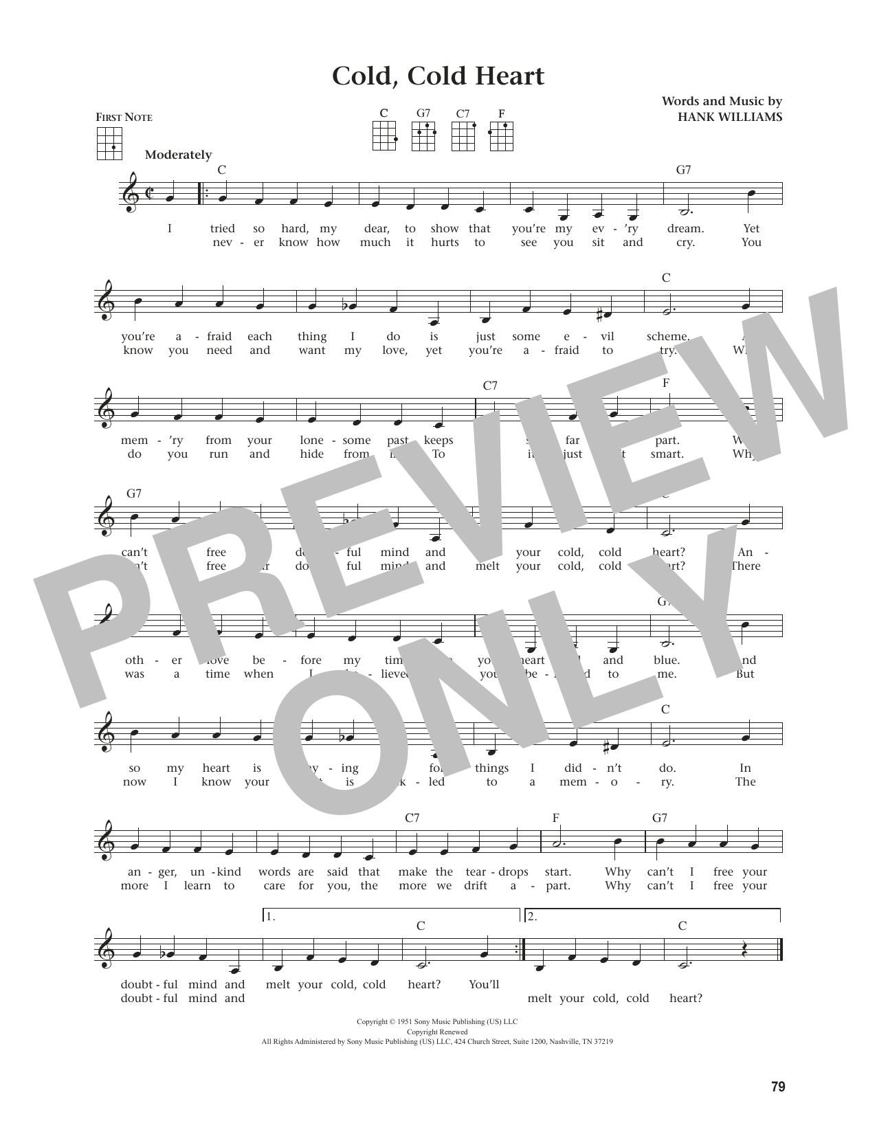 Hank Williams Cold, Cold Heart (from The Daily Ukulele) (arr. Jim Beloff) sheet music notes and chords. Download Printable PDF.