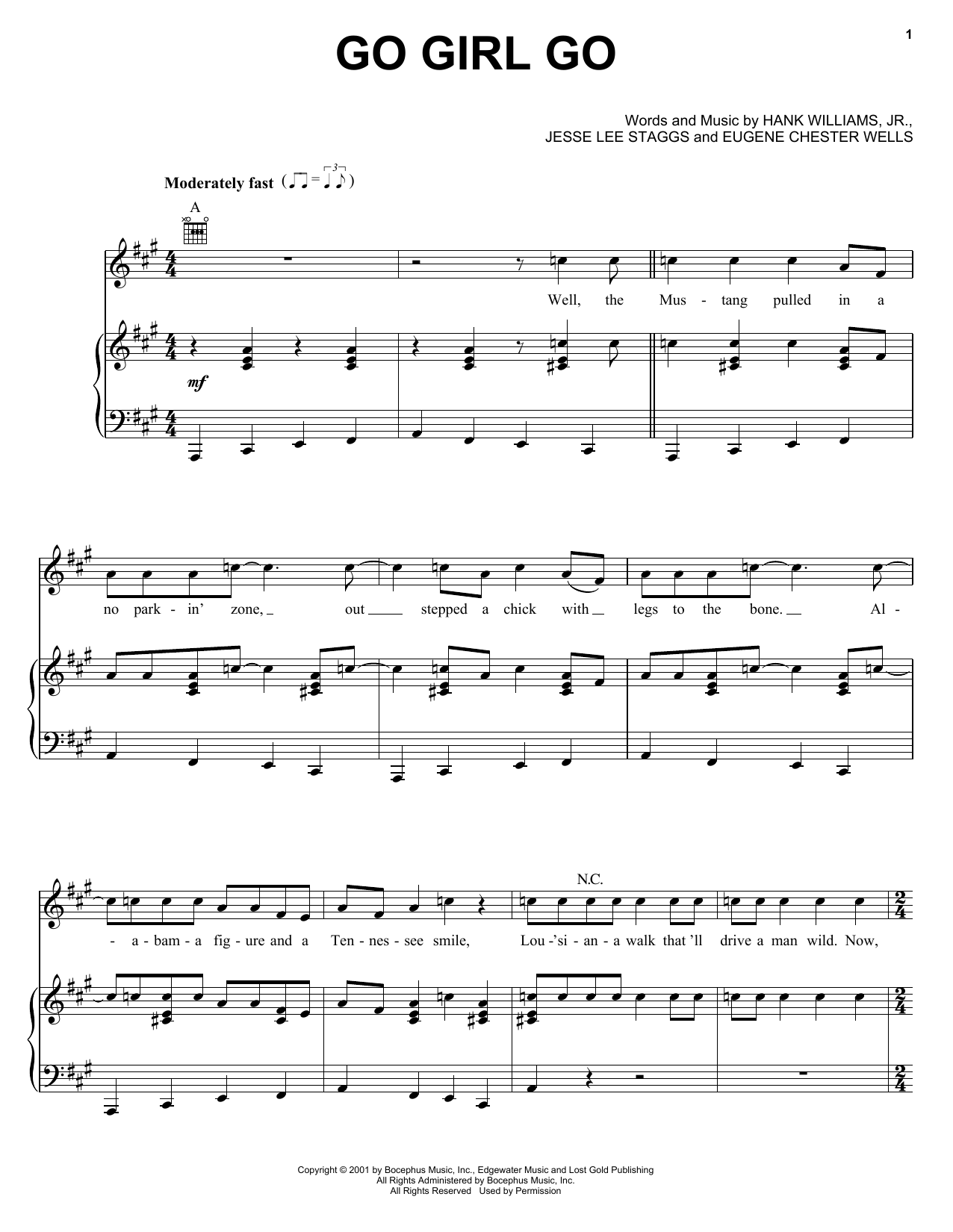 Learn to play Hank Williams, Jr. Go Girl Go sheet music for Piano, Vocal & Guitar Chords (Right-Hand Melody) in minutes. Price: 7.8900$ Hank Williams, Jr. Go Girl Go sheet music notes and chords arranged for Piano, Vocal & Guitar Chords (Right-Hand Melody)