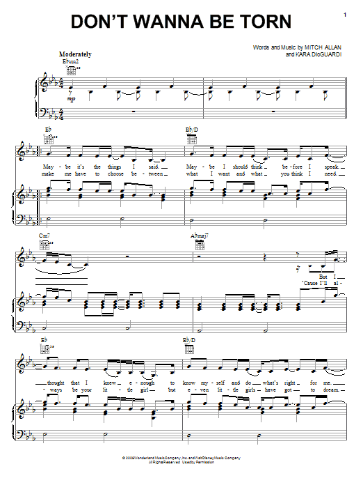 Learn to play Hannah Montana Don't Wanna Be Torn sheet music for Piano, Vocal & Guitar Chords (Right-Hand Melody) in minutes. Price: 7.8900$ Hannah Montana Don't Wanna Be Torn sheet music notes and chords arranged for Piano, Vocal & Guitar Chords (Right-Hand Melody)