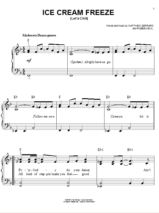 Hannah Montana Ice Cream Freeze (Let's Chill) sheet music notes and chords. Download Printable PDF.