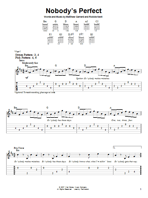 Hannah Montana Nobody's Perfect sheet music notes and chords. Download Printable PDF.