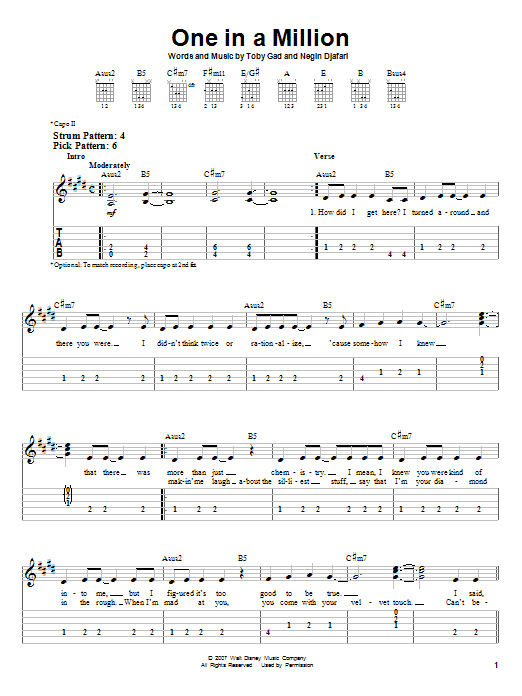 Hannah Montana One In A Million sheet music notes and chords. Download Printable PDF.