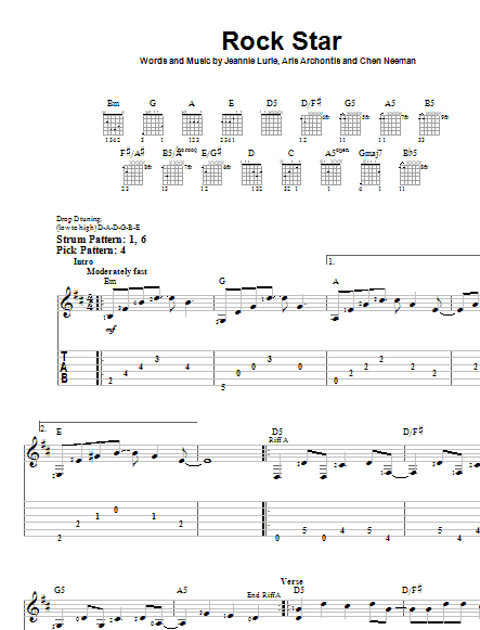 Hannah Montana Rock Star sheet music notes and chords. Download Printable PDF.