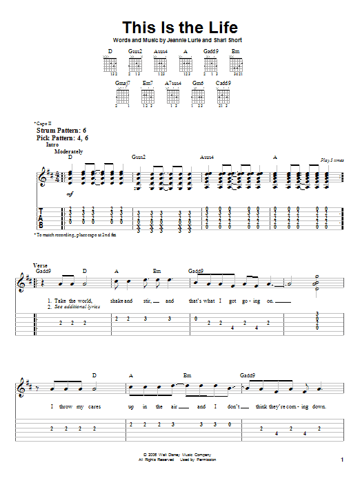 Hannah Montana This Is The Life sheet music notes and chords. Download Printable PDF.