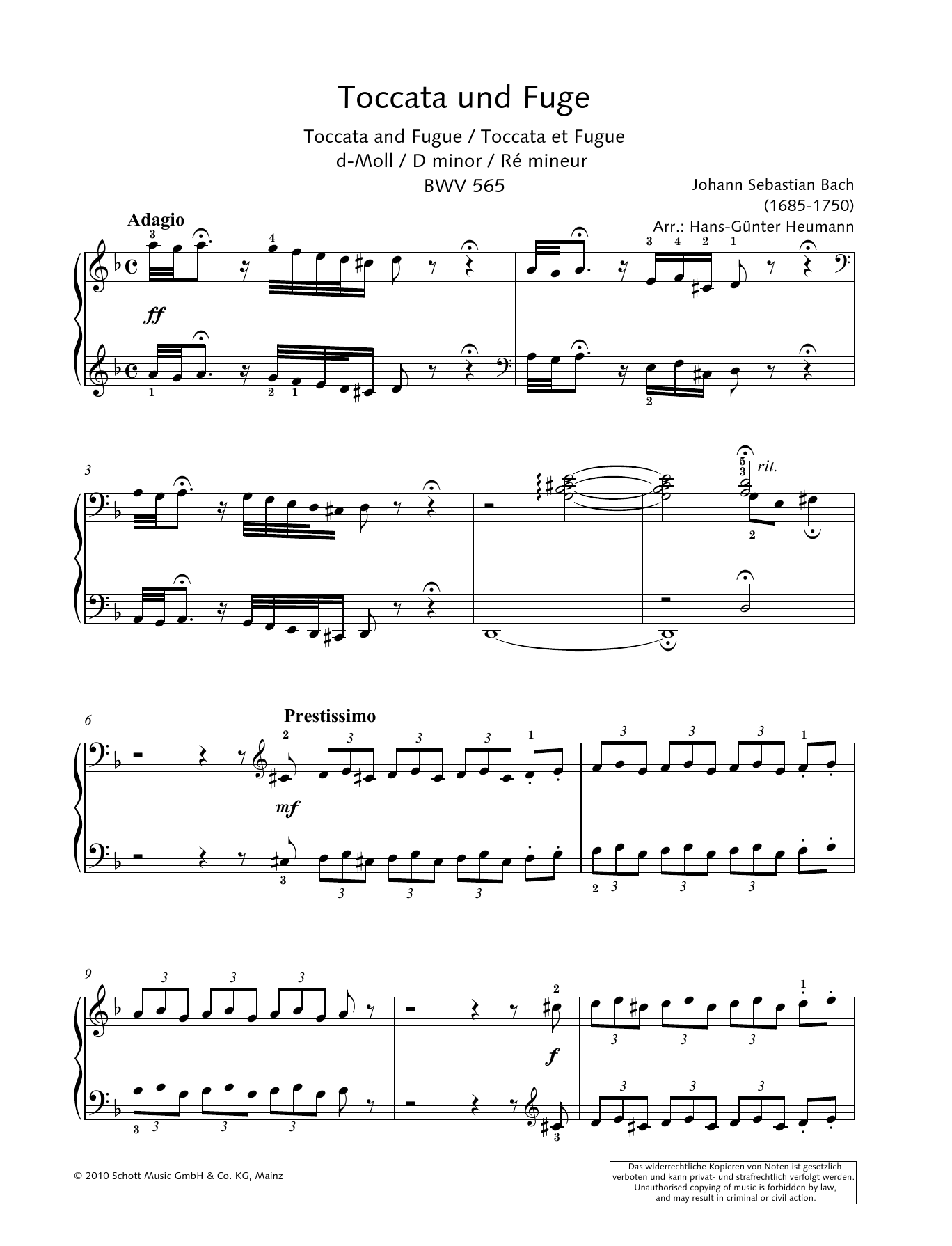 Learn to play Hans-Gunter Heumann Toccata and Fugue in D Minor sheet music for Piano Solo in minutes. Price: 6.9900$ Hans-Gunter Heumann Toccata and Fugue in D Minor sheet music notes and chords arranged for Piano Solo