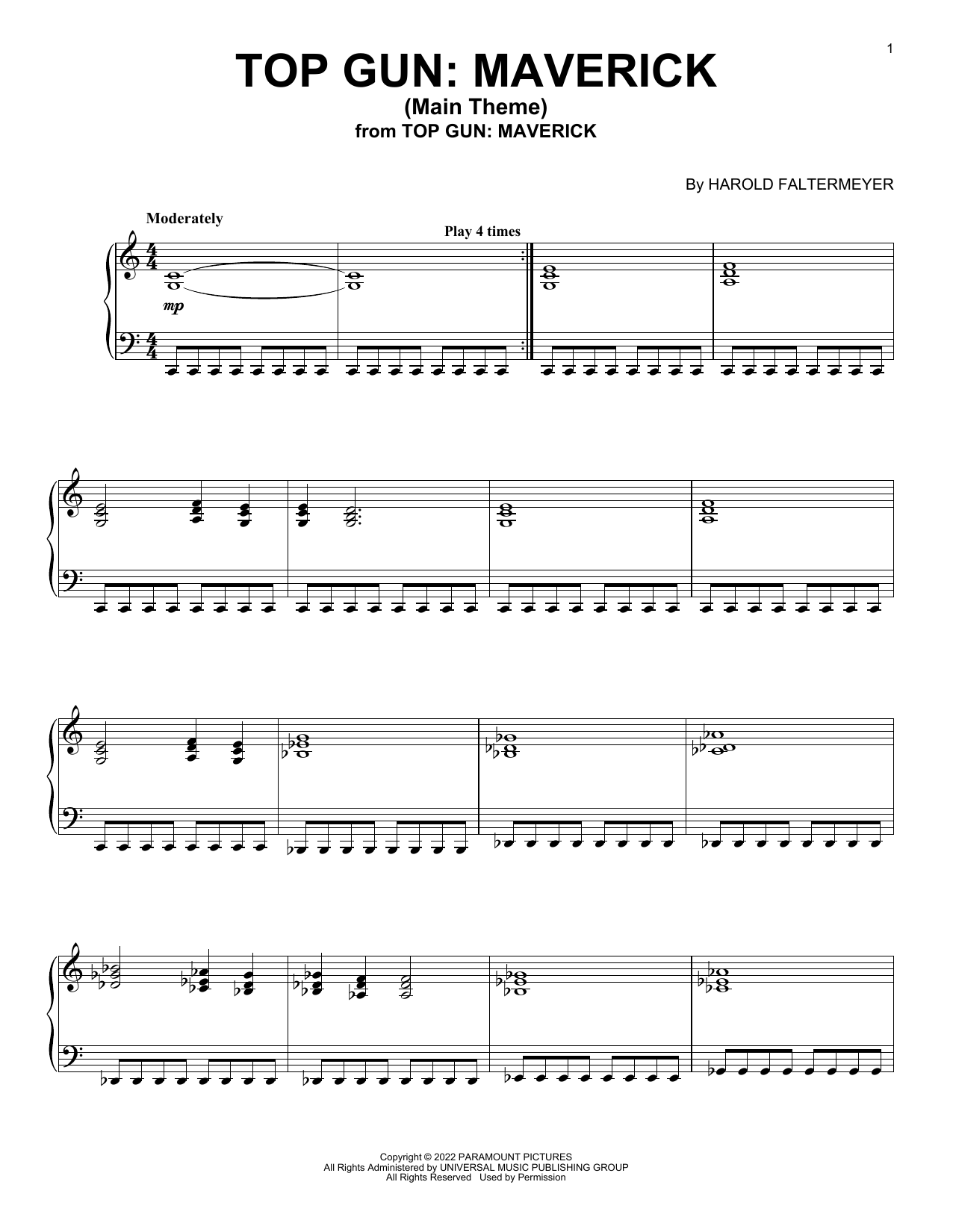 Hans Zimmer, Harold Faltermeyer, Lady Gaga & Lorne Balfe Top Gun: Maverick (Main Theme) sheet music notes and chords. Download Printable PDF.