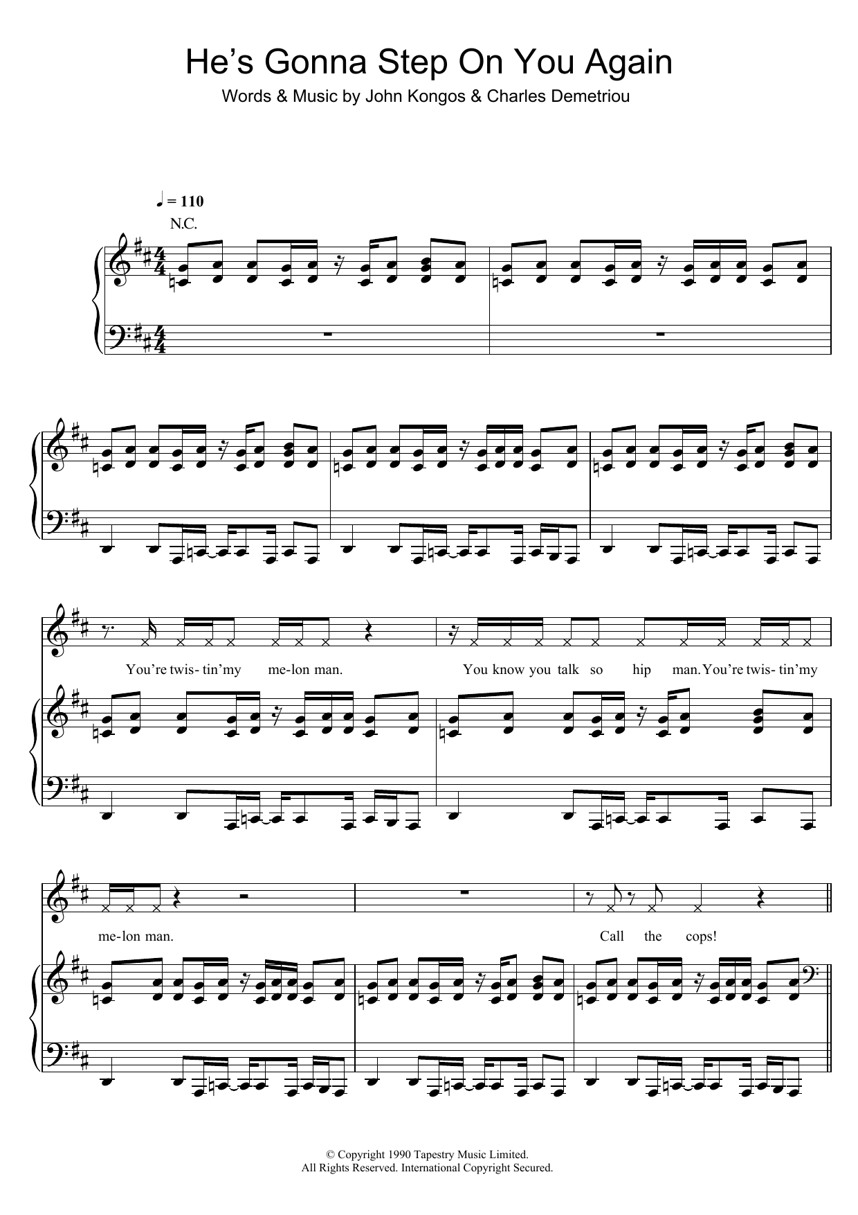 Learn to play Happy Mondays He's Gonna Step On You Again sheet music for Piano, Vocal & Guitar Chords in minutes. Price: 7.8900$ Happy Mondays He's Gonna Step On You Again sheet music notes and chords arranged for Piano, Vocal & Guitar Chords