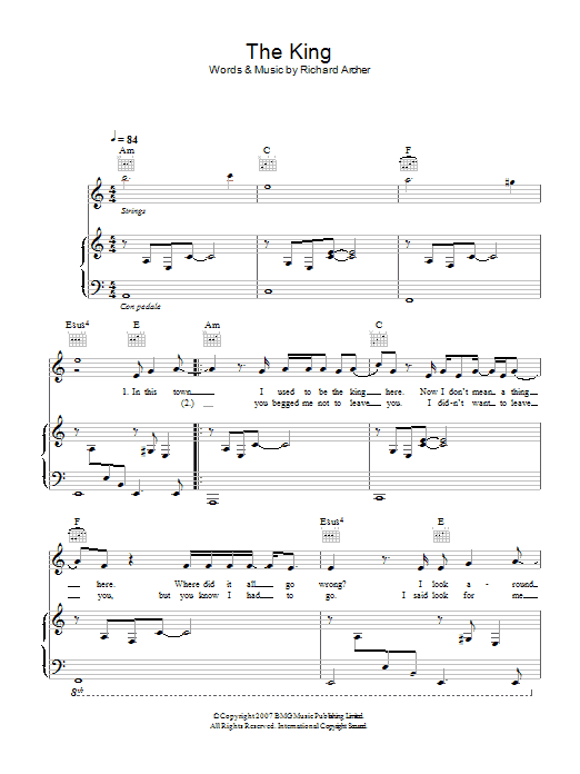 Learn to play Hard-Fi The King sheet music for Piano, Vocal & Guitar Chords in minutes. Price: 7.8900$ Hard-Fi The King sheet music notes and chords arranged for Piano, Vocal & Guitar Chords
