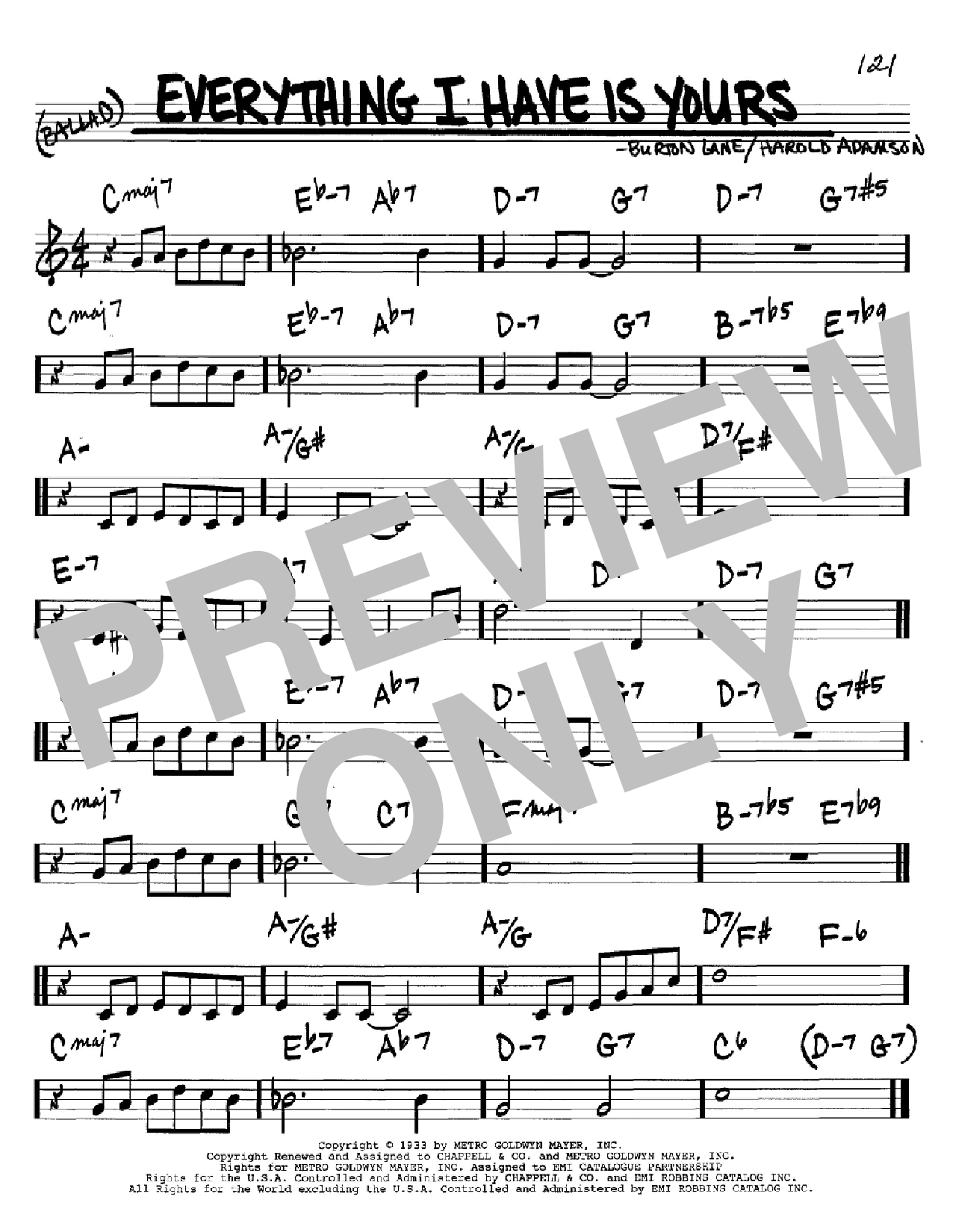 Learn to play Harold Adamson Everything I Have Is Yours sheet music for Real Book – Melody, Lyrics & Chords in minutes. Price: 5.9900$ Harold Adamson Everything I Have Is Yours sheet music notes and chords arranged for Real Book – Melody, Lyrics & Chords