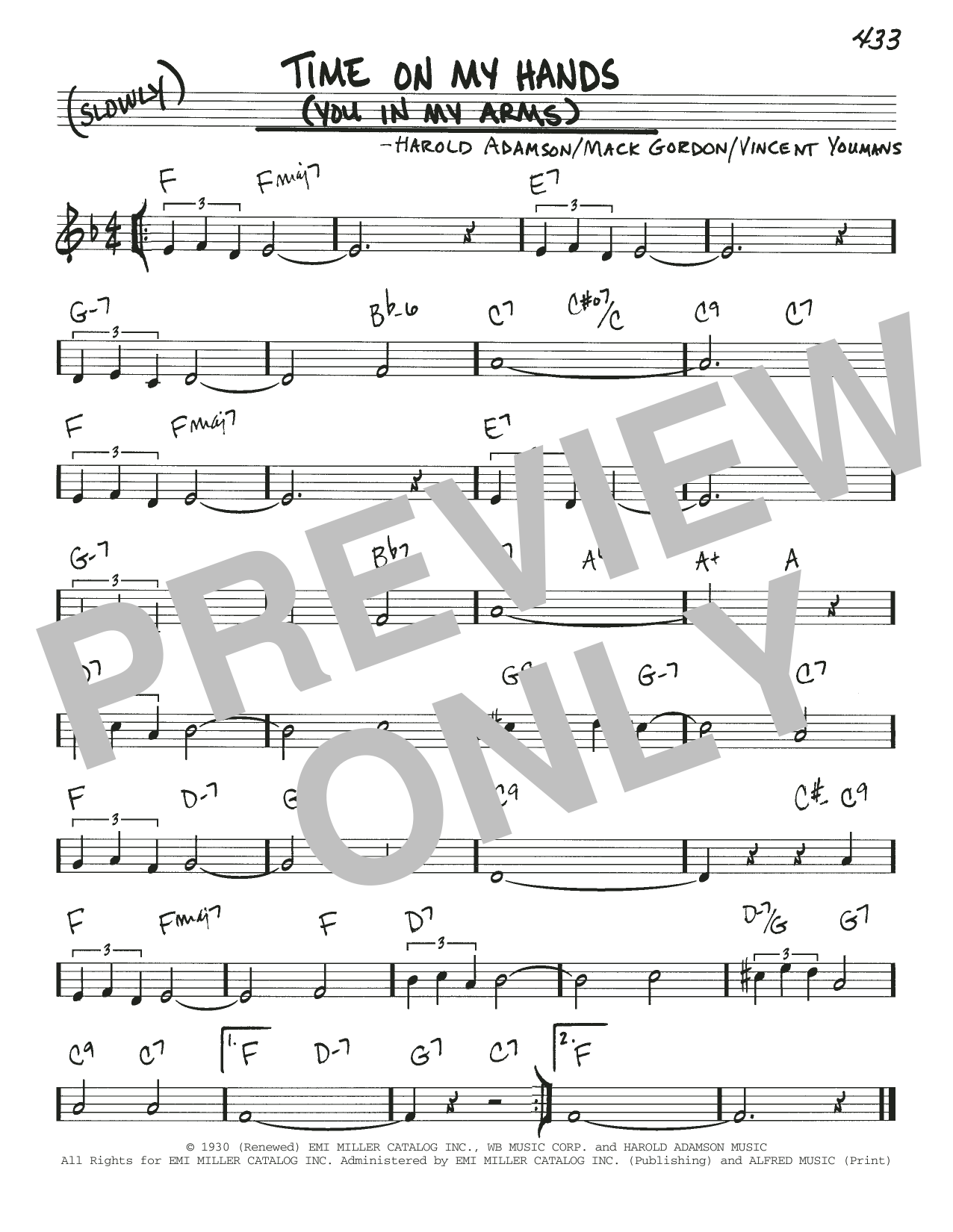 Learn to play Harold Adamson Time On My Hands (You In My Arms) sheet music for Real Book – Melody & Chords in minutes. Price: 5.9900$ Harold Adamson Time On My Hands (You In My Arms) sheet music notes and chords arranged for Real Book – Melody & Chords