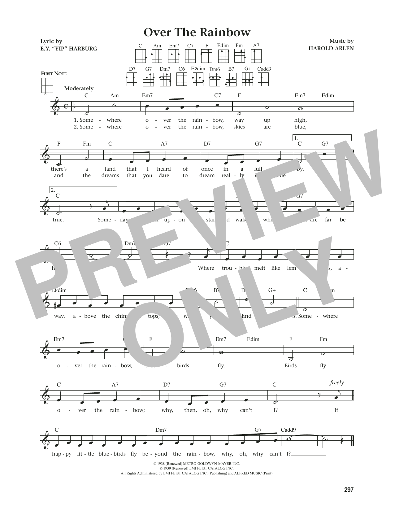 Harold Arlen Over The Rainbow (from The Daily Ukulele) (arr. Jim Beloff) sheet music notes and chords. Download Printable PDF.