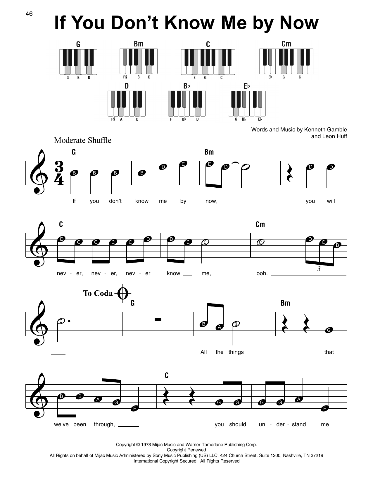 Learn to play Harold Melvin & the Blue Notes If You Don't Know Me By Now sheet music for Super Easy Piano in minutes. Price: 5.9900$ Harold Melvin & the Blue Notes If You Don't Know Me By Now sheet music notes and chords arranged for Super Easy Piano