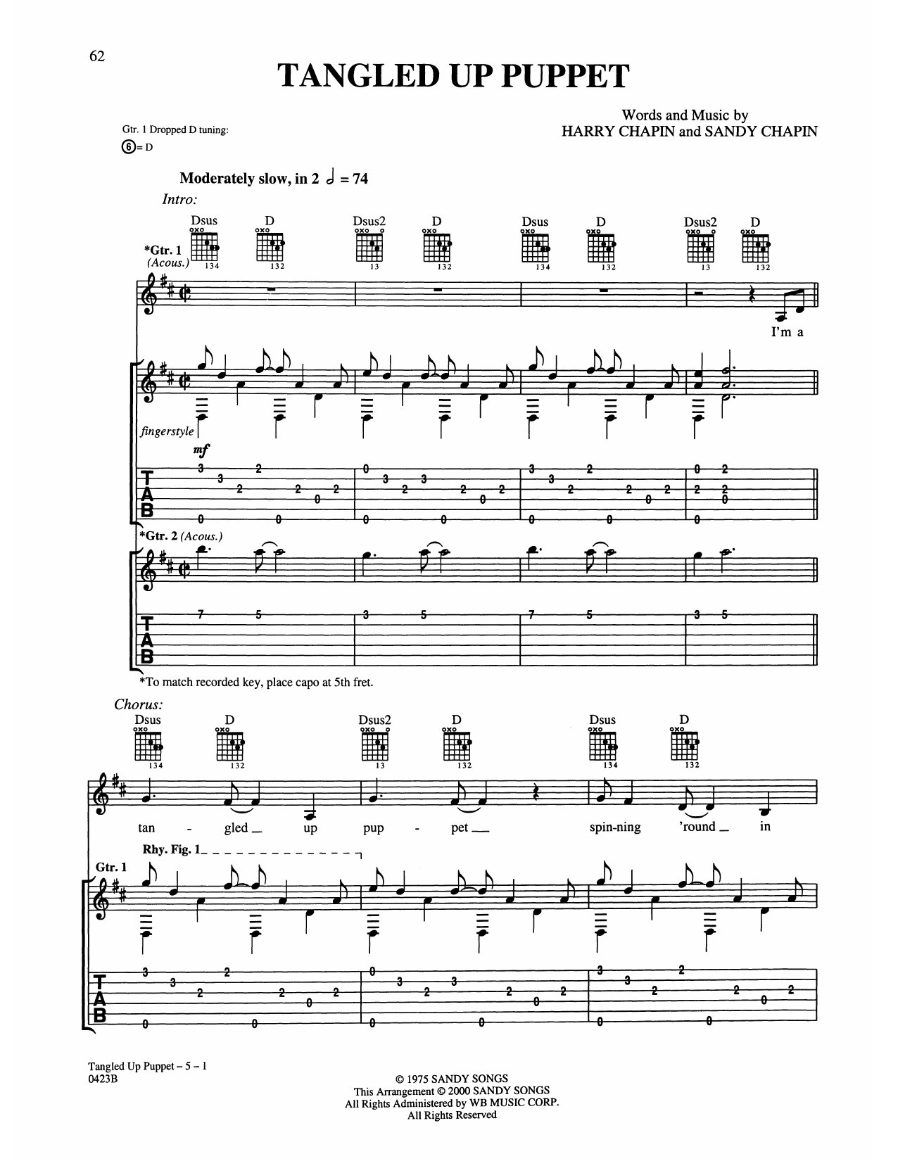 Learn to play Harry Chapin Tangled Up Puppet sheet music for Guitar Tab in minutes. Price: 7.8900$ Harry Chapin Tangled Up Puppet sheet music notes and chords arranged for Guitar Tab