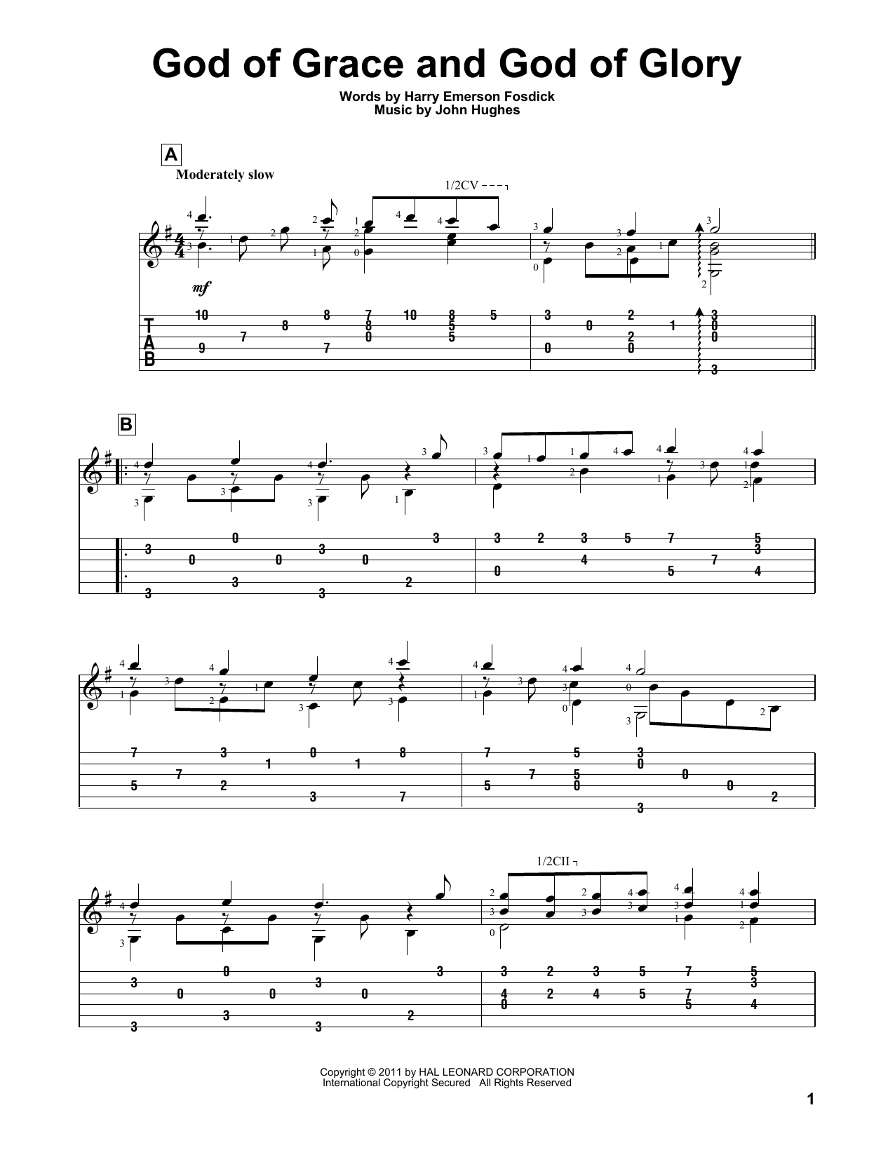 Harry Emerson Fosdick God Of Grace And God Of Glory sheet music notes and chords. Download Printable PDF.