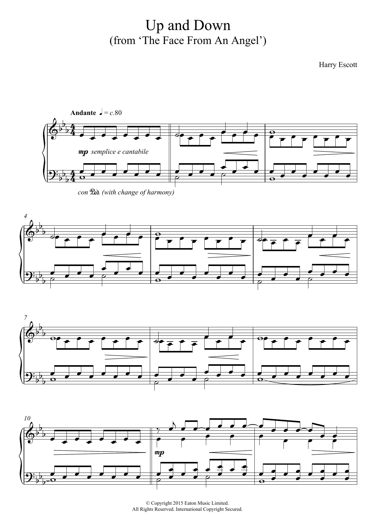 Learn to play Harry Escott Up & Down (from 'The Face Of An Angel') sheet music for Piano Solo in minutes. Price: 7.8900$ Harry Escott Up & Down (from 'The Face Of An Angel') sheet music notes and chords arranged for Piano Solo
